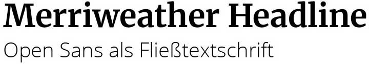 Merriweather und Open Sans als Schriftpaar