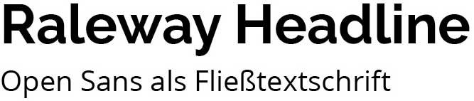 Raleway und Open Sans als Schriftpaar